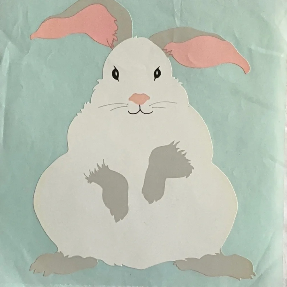 3 Mrs Grossmans XL Rabbit Stickers Happy Easter Spring Bunny Egg Hunt Livestock